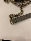 Pre Loved Gucci Interlocking Leather Wallet on Chain in Dollar Grey (excellent)