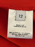 Pre Loved Bella Freud Red Floria Tie Belt Dress Size 12