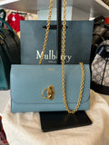Mulberry Amberley Clutch in Poseidon Blue Leather