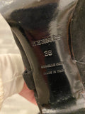 Pre Loved Hermes Black Suede Heeled Boots Size uk5