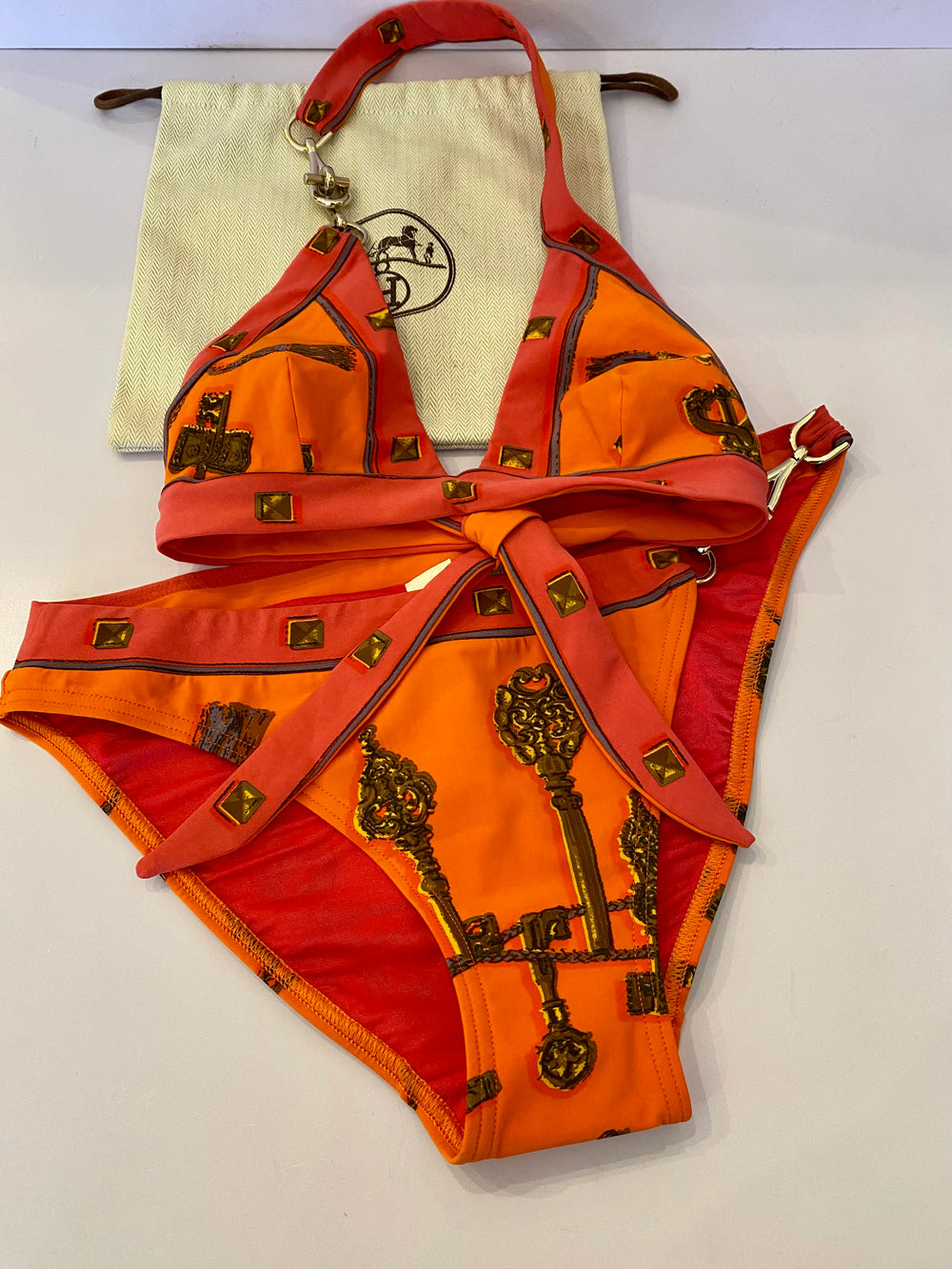 Pre Loved Hermes Fantasy Printed Bikini -Size UK 8- NEW