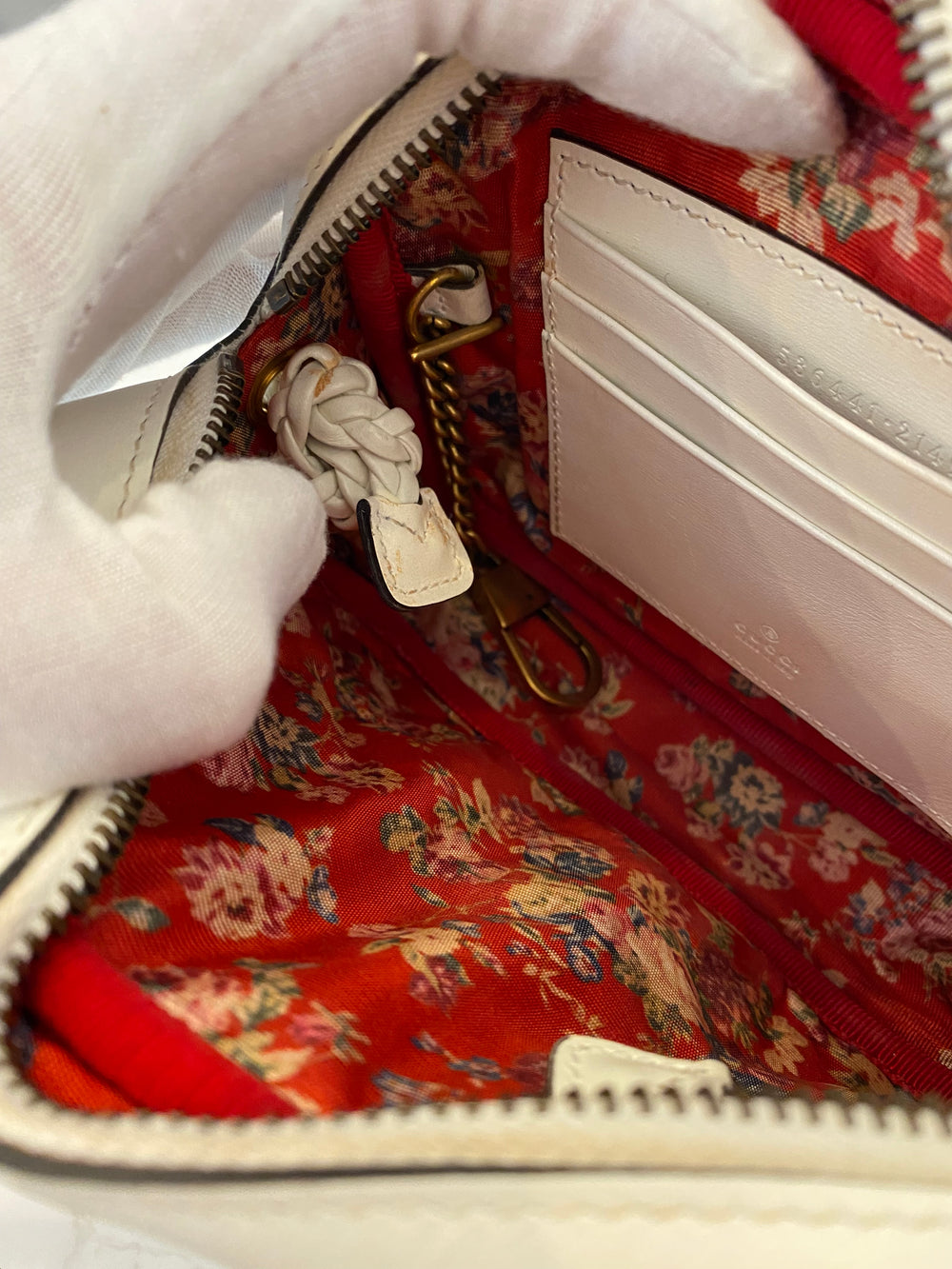 Pre Loved Gucci Trapunata White Mini GG Crossbody Bag (excellent) **reserved S**