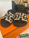 Pre Loved Hermes Chypre sandals black & beige  - UK 6 - New