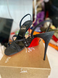 Pre Loved Christian Louboutin Emilie black glitter sandals. UK 7 (New)