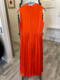 Tove Orange Gathered Demi Silk Blend Midi Dress  uk12 (excellent)