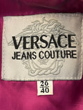 Versace Vintage Black Leather Jacket IT 40 Uk 8-10