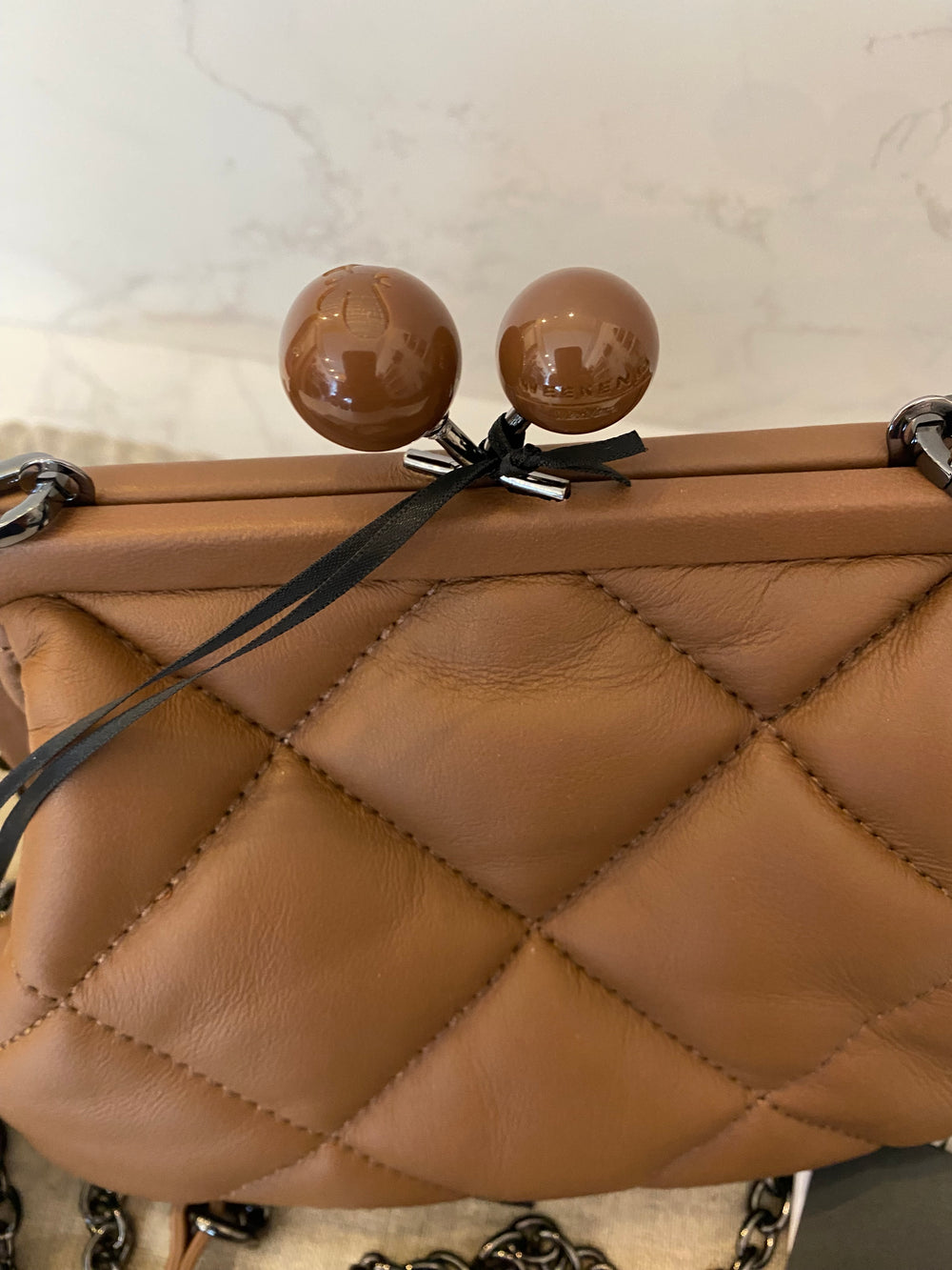 Max Mara Weekend Borsa Classic Small Chain Shoulder Bag Brown (NEW)