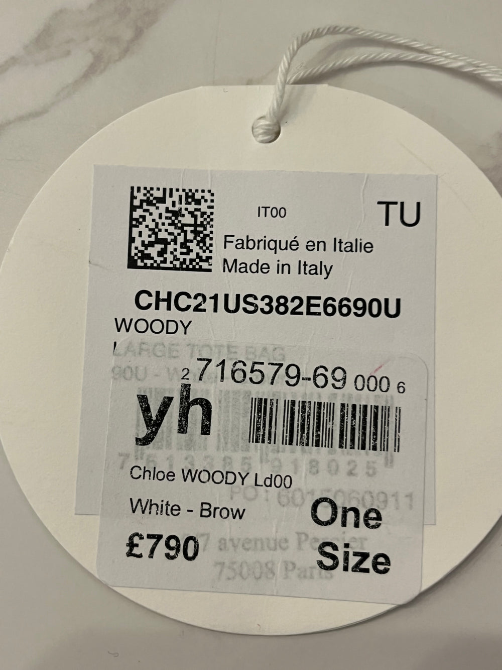 Pre Loved Chloe Large Woody Canvas Tote Bag (new)