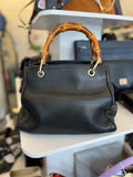 Pre Loved Vintage Gucci Leather Bag with Bamboo Handles