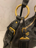 Pre Loved Vintage Prada Black Leather Slouchy Hobo Bag
