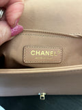 Chanel Label Click Flap Bag 2018 in Dusty Pink Lambskin Leather