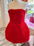 Pre Loved Nadine Merabi Red structured mini dress - UK10