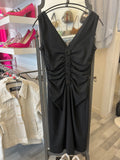 Dolce & Gabbana Black Ruched Dress IT42 UK 10