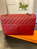 Chanel The Business Flap in Red Calfskin with Silver Hardware
