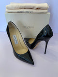 Pre Loved Jimmy Choo Anouk Black Patent Heels UK4.5 (excellent)