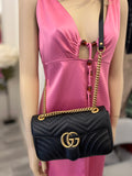 Pre Loved Gucci Marmont Shoulder Bag in Black