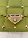 Pre Loved Michael Kors Soho  Studded Handbag in Green Leather (excellent)