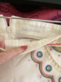 Pre Loved Zimmerman Embroidered Linen White Shorts UK6