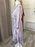 Pre Loved Zimmerman Lilac Silk Wrap midi Dress Size 2 UK12 (excellent)