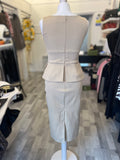 Pre Loved Tom Ford Champagne Gold Peplum Dress UK 6