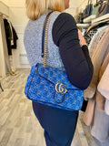 Gucci GG  Marmont Denim Shoulder Bag