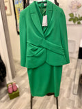 The Fold London Amberley Vivid Green Crepe Two Piece uk12 (new)