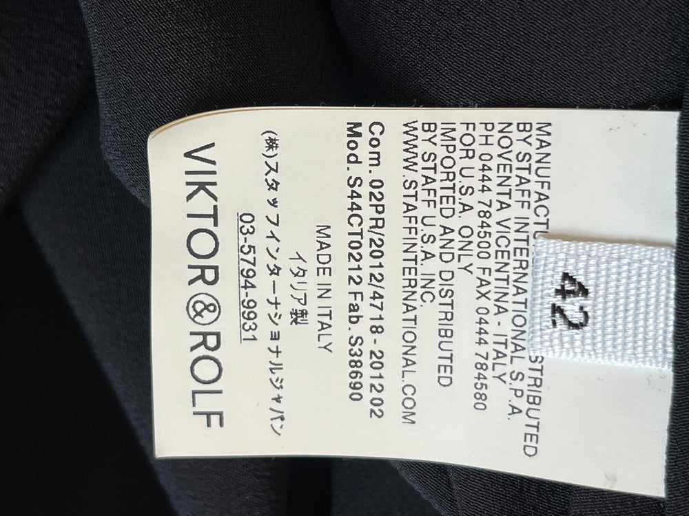 Pre Loved Viktor & Rolf Silk Button Front Dress Bell Sleeves