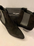 Yves Saint Laurent Black Suede Cowboy Ankle Boots UK 7