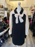 Pre Loved Chanel Black & Cream Ribbon Dress 2009 Collection (New) FR40 UK12