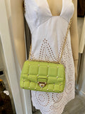 Pre Loved Michael Kors Soho  Studded Handbag in Green Leather (excellent)