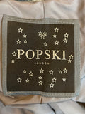 Popski Shearling Teddy Coat in Slate Size S fits U.K. 10-12