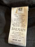 Balmain Double Breasted Black Leather Blazer FR 42 UK 14