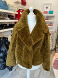 Marella Teddy Jacket in Olive Brown UK14