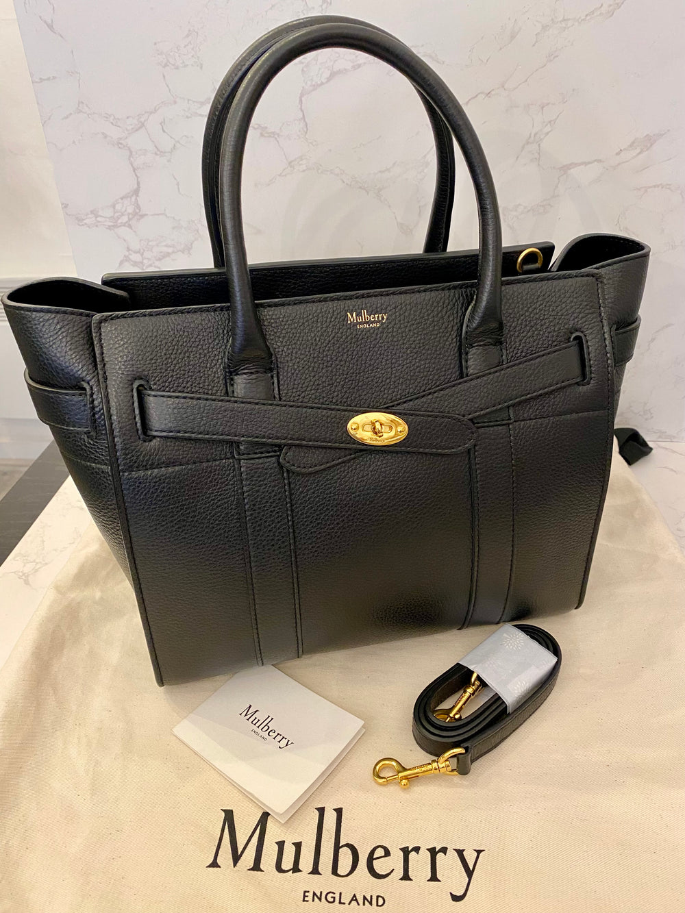 Pre Loved Mulberry Small Zipped Bayswater in Black  (as new)