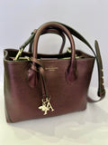 Pre Loved Aspinal of London Midi Tote in Metallic Grape (excellent)