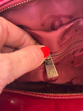 Pre Loved Chanel burgundy chocolate bar quilted patent leather