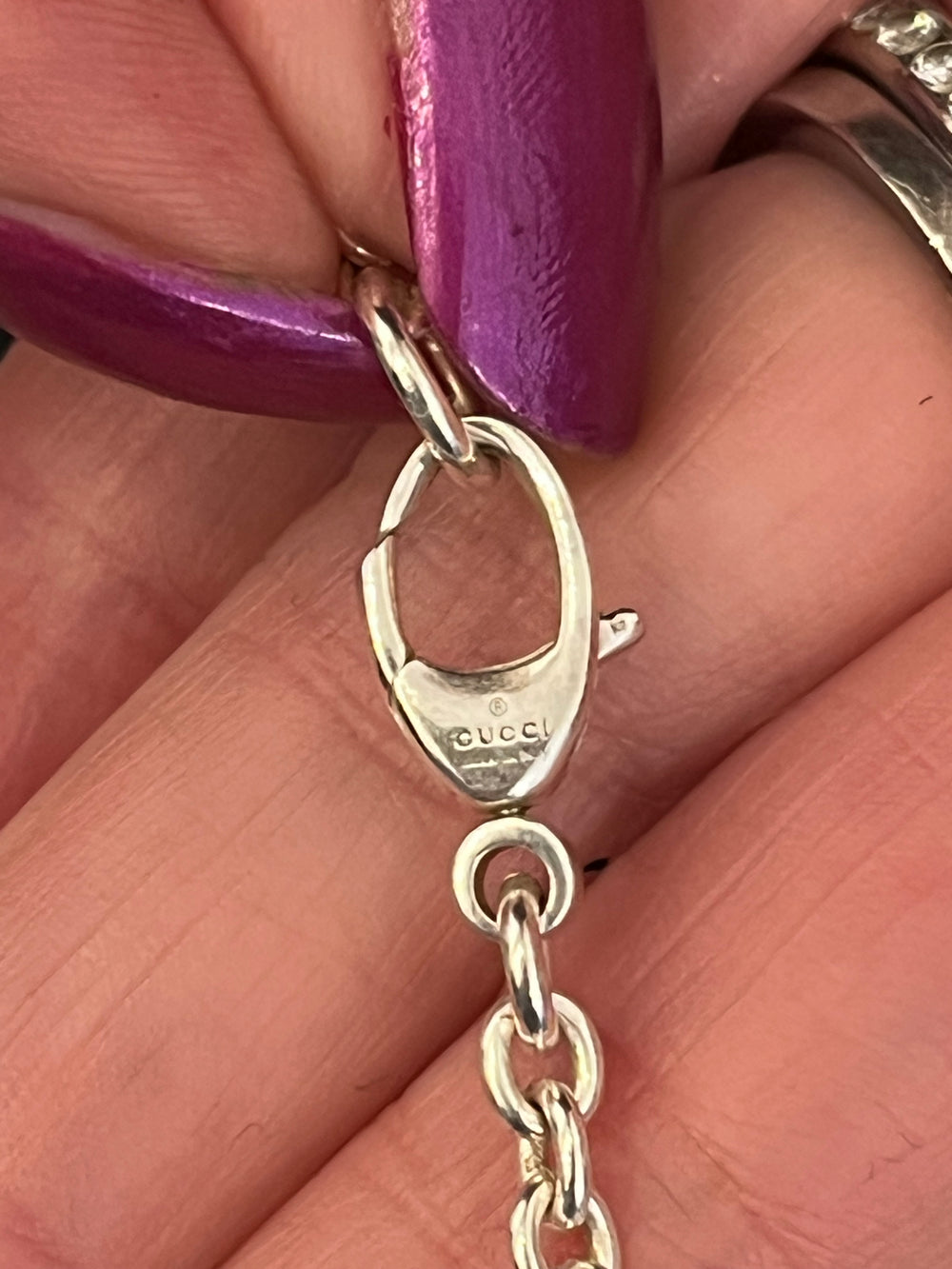 Pre Loved Gucci Sterling Silver GG Necklace **RESERVED**