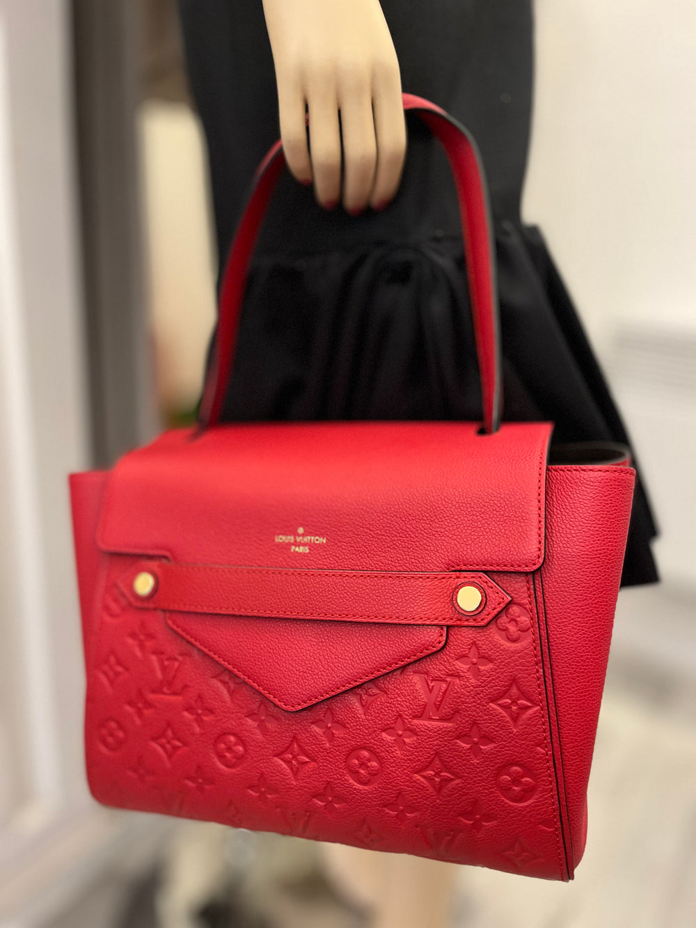 Pre Loved Louis Vuitton Trocadero Bag in Red Empreinte Leather (matching purse listed separately)