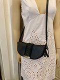 Pre Loved Christian Dior Corset Saddle Bag in Black Leather