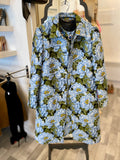 Pre Loved Escada Textured Blue Floral  Dress and Coat Suit UK10 (excellent)