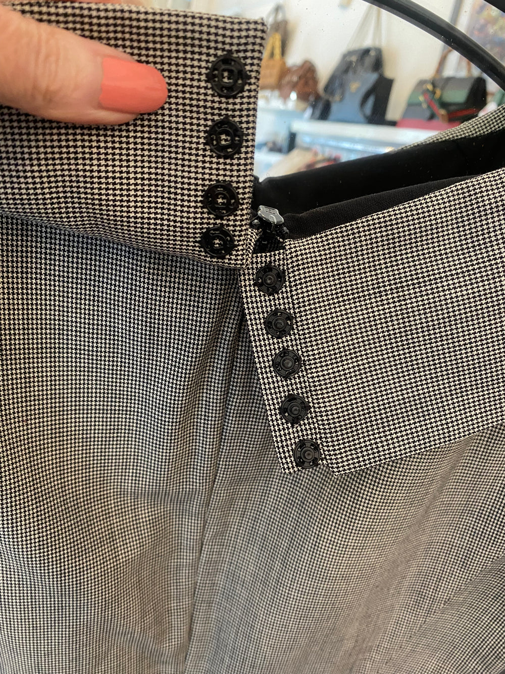 Pre Loved Christian Dior Wool Houndstooth Dress FR 38 UK 8 (pristine)