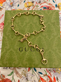 Gucci Gold Tone Horse Bit Lariat Chunky Chain Necklace