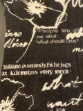 Galliano V Neck Sweater Dress / Tunic Handwriting Script size M