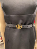 Pre Loved Gucci narrow Marmont Black & Gold Belt 75cm (fits uk-8-10) excellent