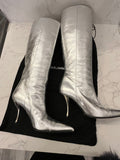 Pre Loved Dolce & Gabbana Silver Heeled Boots UK 3