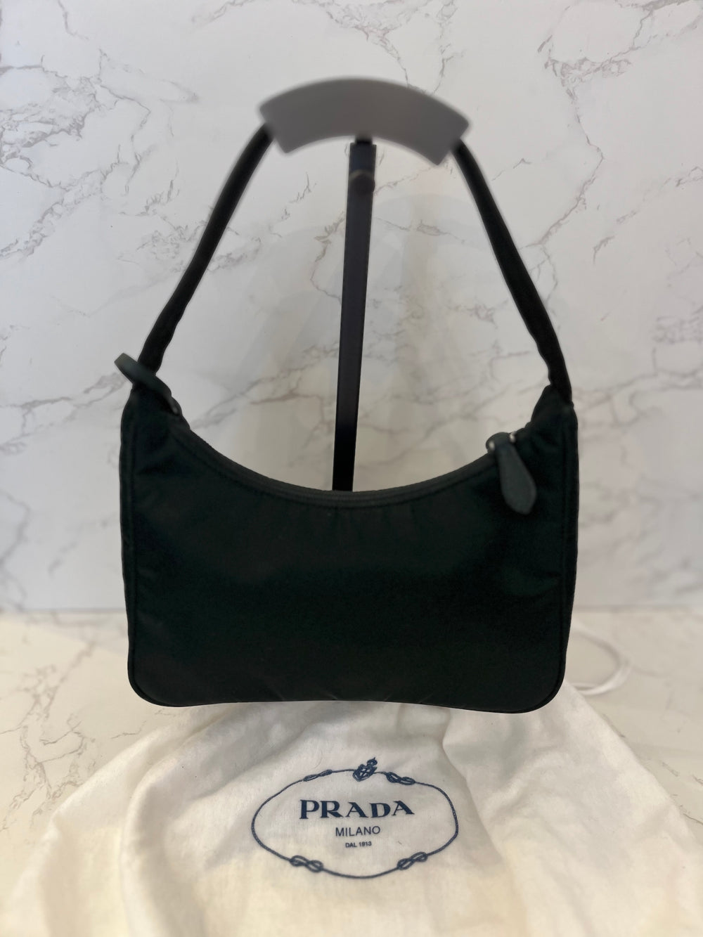Pre Loved Prada Re-Edition 2000 Nylon Mini Bag in Dark Green