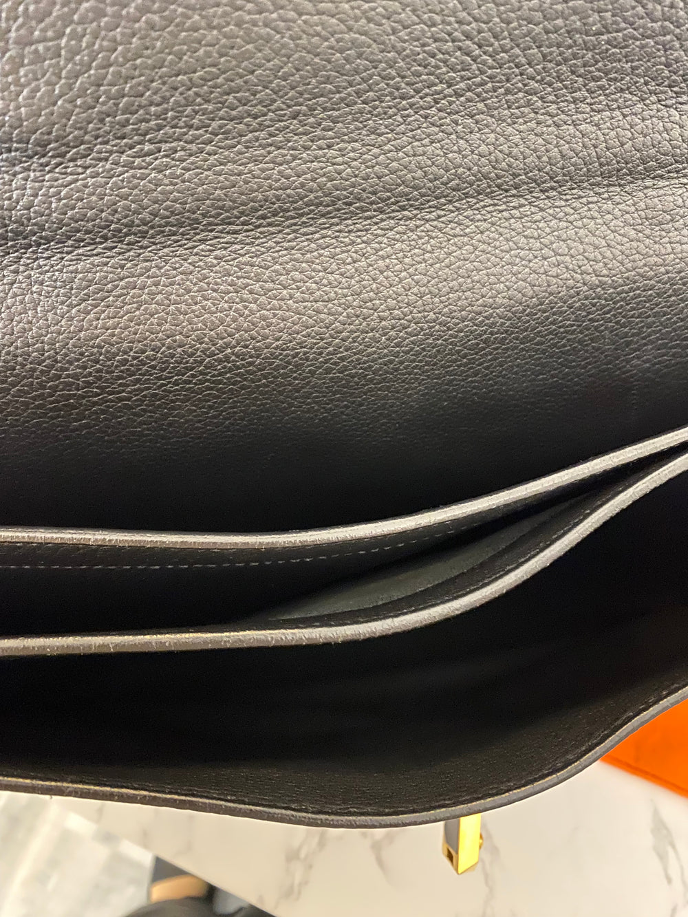 Pre Loved Hermes Sac a Depeches Briefcase 40 in Black Grained Leather year 1986