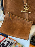 Pre loved Strathberry Kite Suede Hobo in tan suede , gold tone hardware, **reserved S**