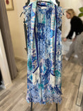 Pre Loved Zimmerman Glassy Ruffle Sleeveless Cotton & Silk Blue Dress Size 2 UK 12