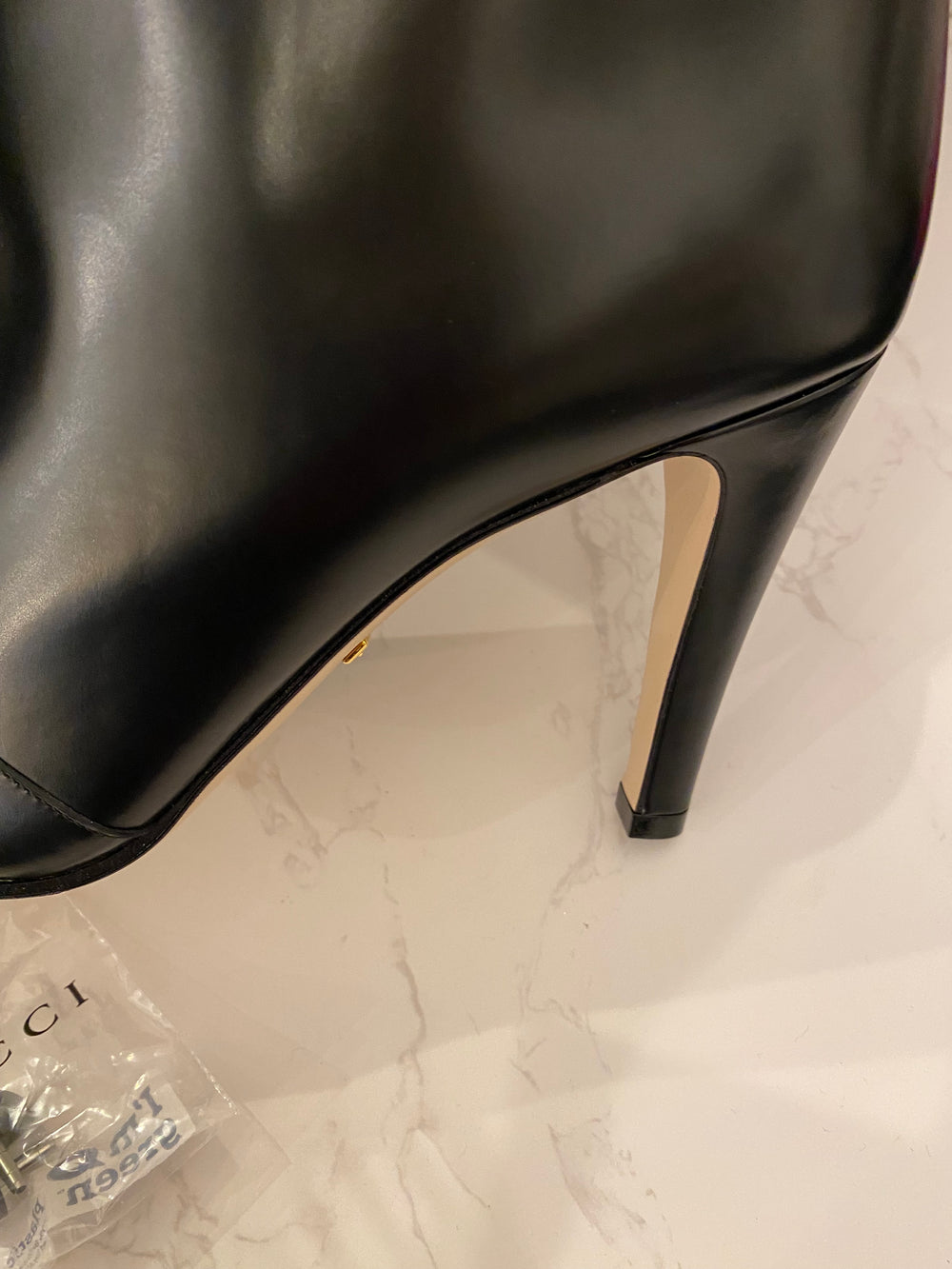 Gucci Plume Black Lattice Heeled Boots UK 7.5 (new)